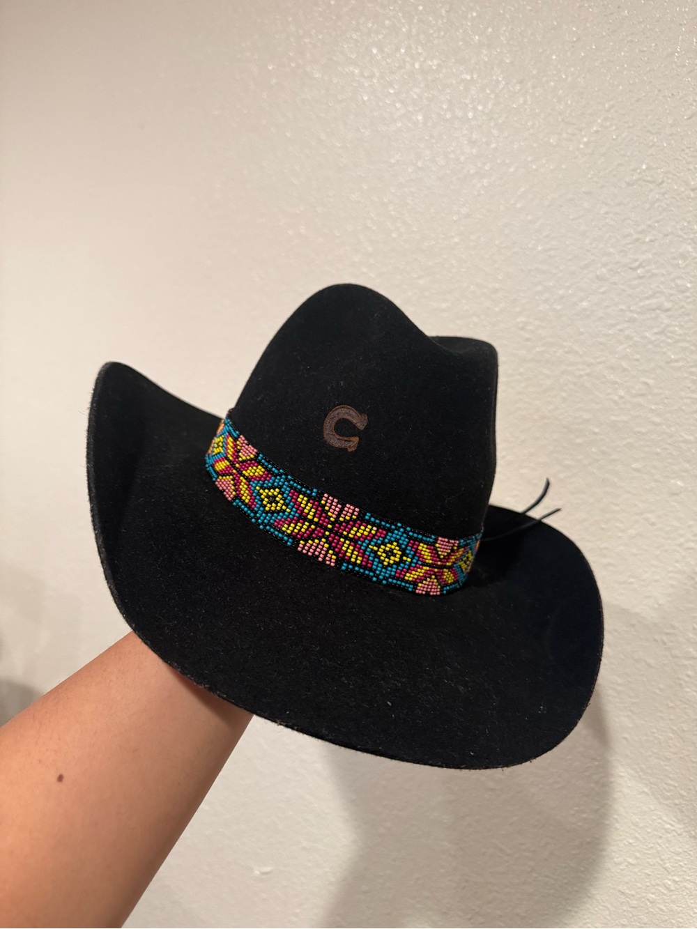 Charlie 1 Horse Black Beaded Band Cowboy Hat